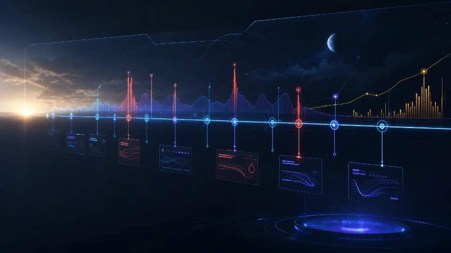 Timeline showing continuous day and night lead response and system activity for ViViRev clients
