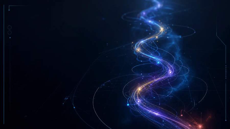 Premium abstract technology signal field representing ViViRev enterprise AI infrastructure