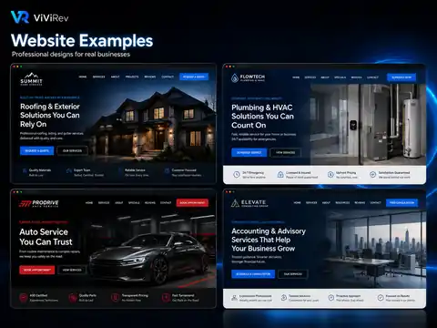 Examples of ViViRev service-business website designs