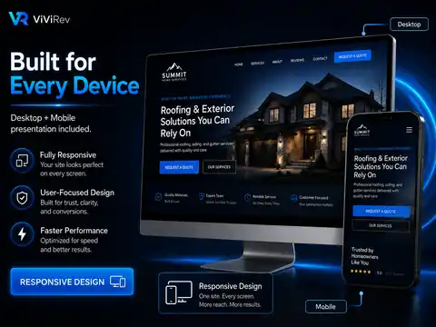 Responsive ViViRev website across desktop tablet and mobile