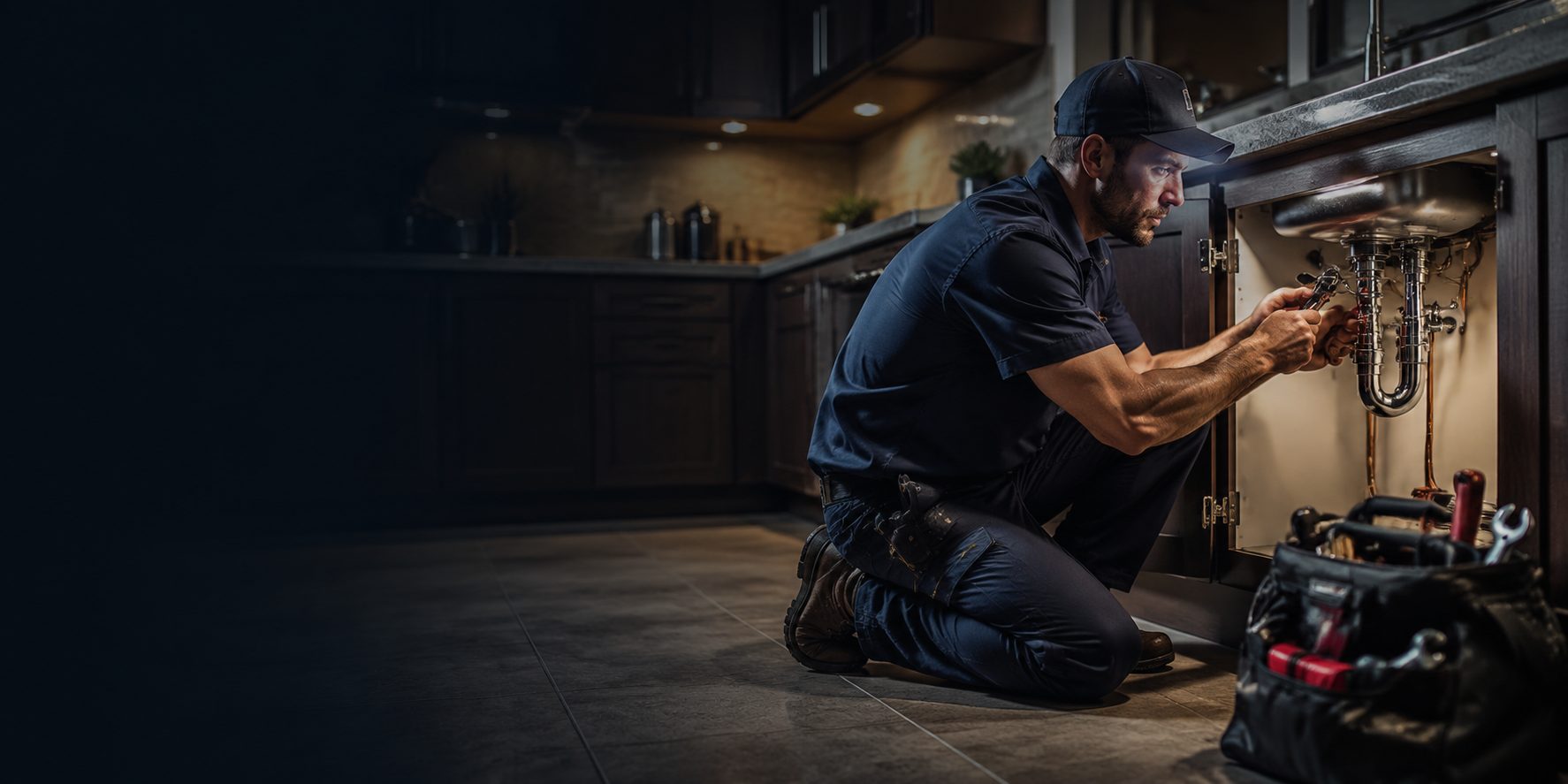 Plumbing service business website imagery